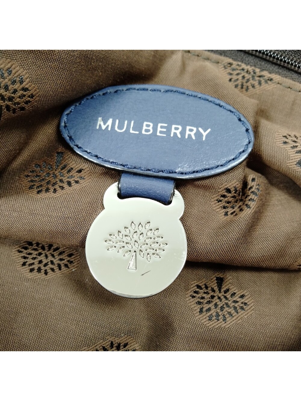 Mulberry Bayswater Hand Bag Navy Blue Leather Shoulder Strap Pre-owned 5664983 - Picture 7 of 9